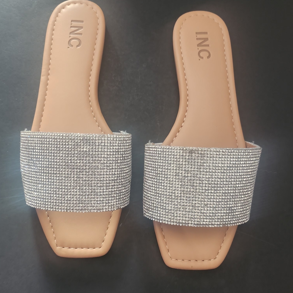 INC International Concepts Women's Sparkling Silver Sandals